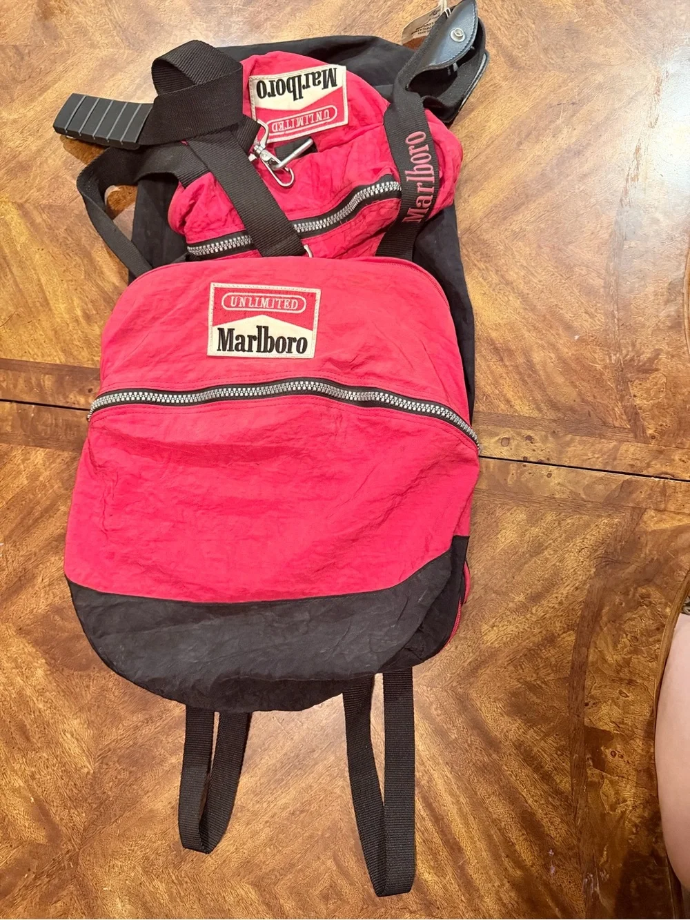 Vintage Marlboro Unlimited Large Red Bag & Back Pk 90s